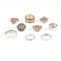COLLECTION OF 925 SILVER RINGS