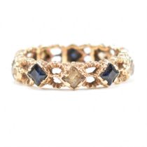 MID CENTURY SAPPHIRE & SPINEL ETERNITY RING