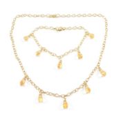 HALLMARKED 9CT GOLD & NECKLACE & BRACELET SUITE