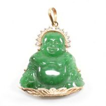 GOLD MOUNTED JADE BUDDHA PENDANT