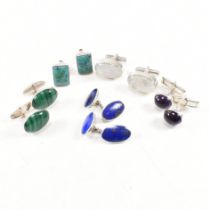 SELECTION OF 925 SILVER & GEM SET CUFFLINKS