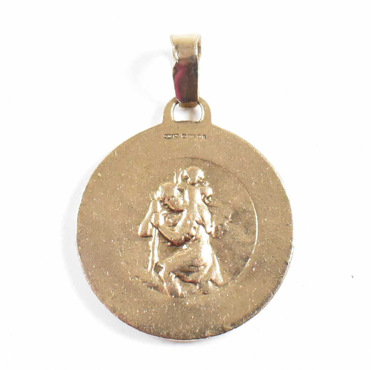 HALLMARKED 9CT GOLD ST CHRISTOPHER NECKLACE PENDANT - Image 3 of 8