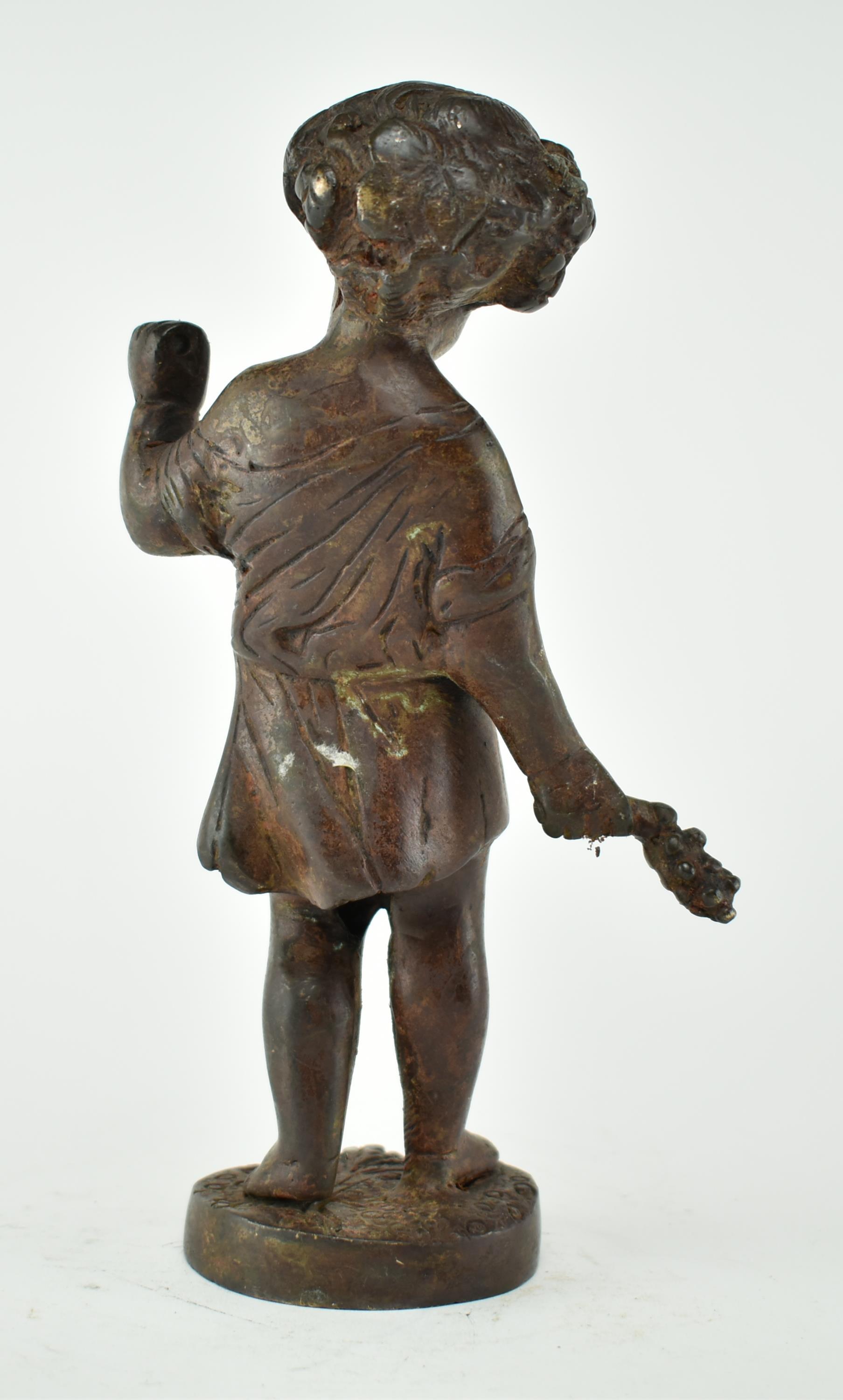 18TH CENTURY BRONZE BOY WITH GRAPES STATUE - Image 3 of 5