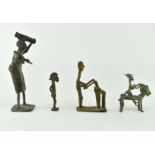 GROUP OF 19TH CENTURY AFRICAN TRIBAL BRONZE FIGURINES