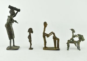 GROUP OF 19TH CENTURY AFRICAN TRIBAL BRONZE FIGURINES