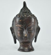 20TH CENTURY BRONZE THAI/SOUTH ASIAN BUDDHA HEAD STATUE