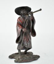 19TH CENTURY CHINESE/JAPANESE COLD PAINTED MONK/MAN FIGURE
