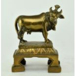 18TH CENTURY INDIAN BRASS HOLY COW NANDI FIGURINE