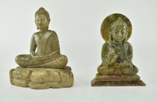 TWO CHINESE / THAI SOAPSTONE BUDDHA FIGURES