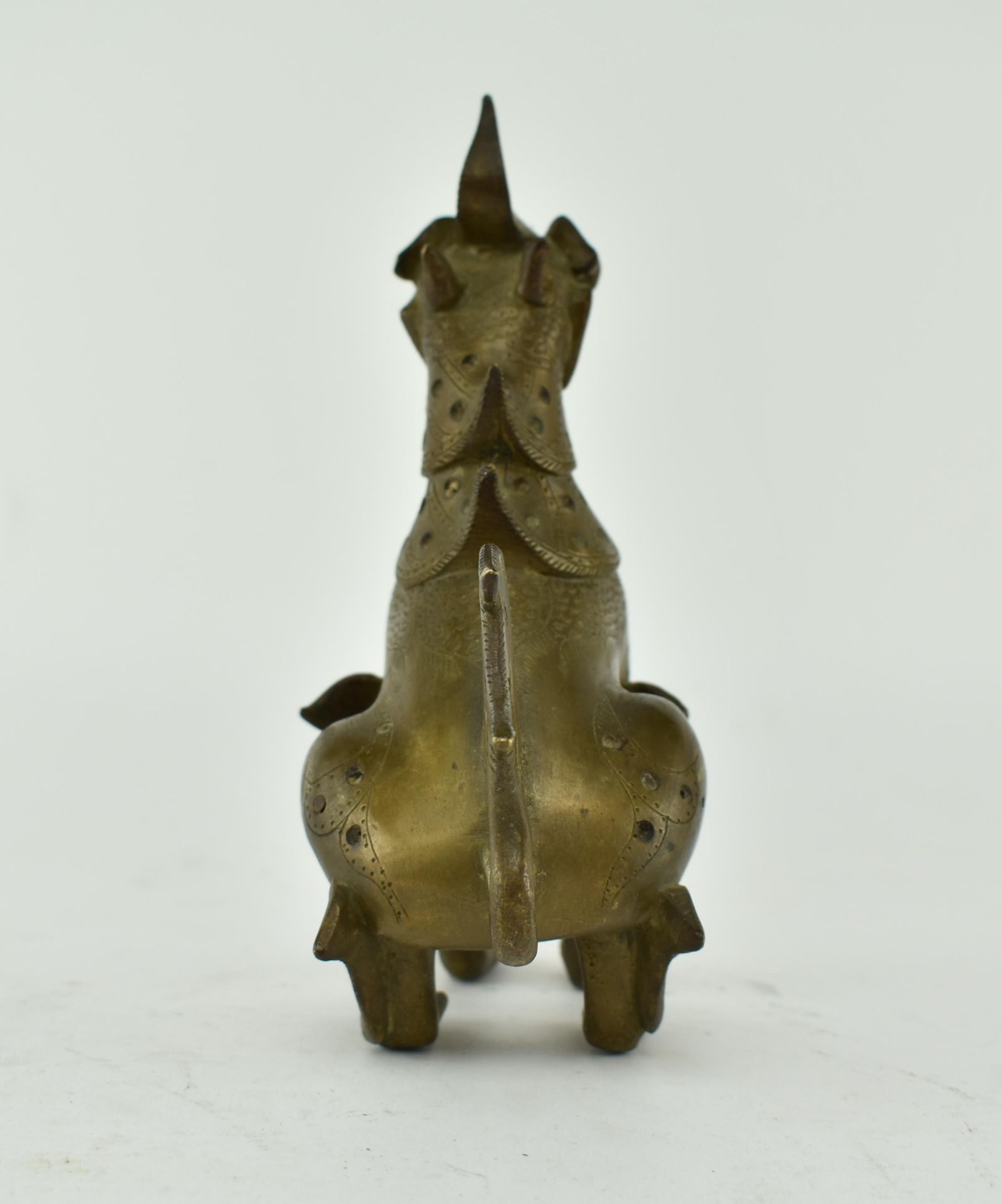 19TH CENTURY BURMESE SOLID BRASS DRAGON/CHINTHE FIGURINE - Image 4 of 6