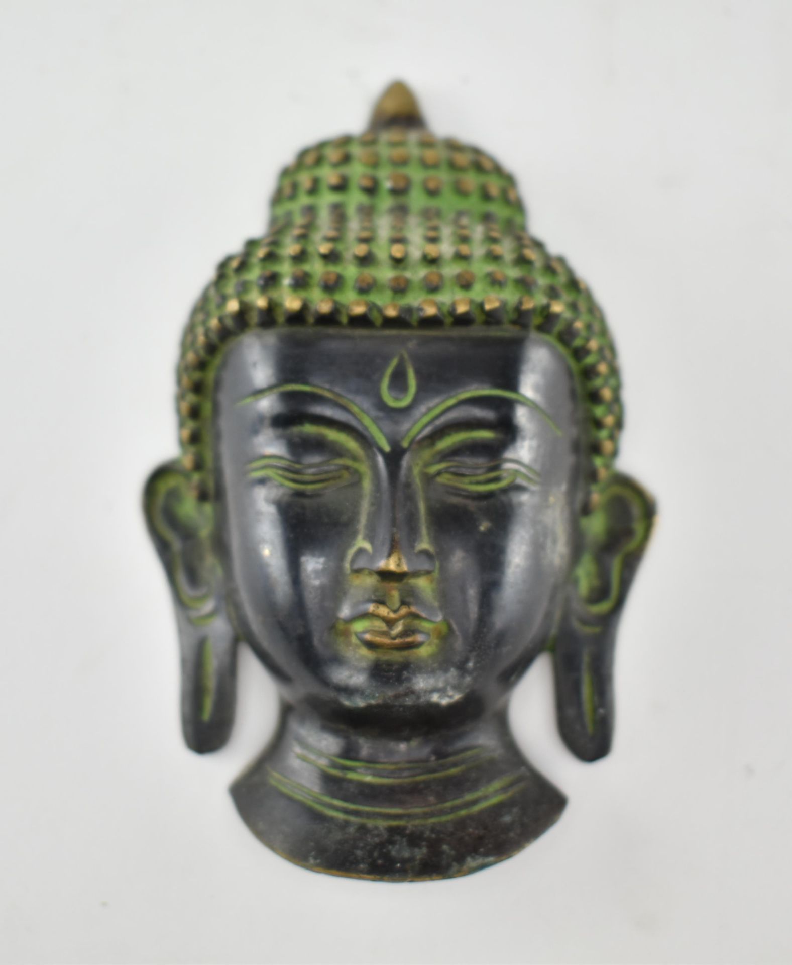 HEAVY BRONZE HEAD OF A BUDDHA WALL PLAQUE