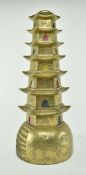 20TH CENTURY CHINESE BRASS SEVEN FLOOR PAGODA