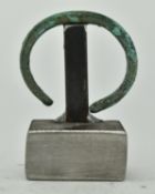 BELIEVED VIKING CHILD'S IRON BRACELET MOUNTED ON STAND