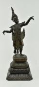 EARLY 20TH CENTURY HEAVY BRONZE APSARA DANCER STATUE