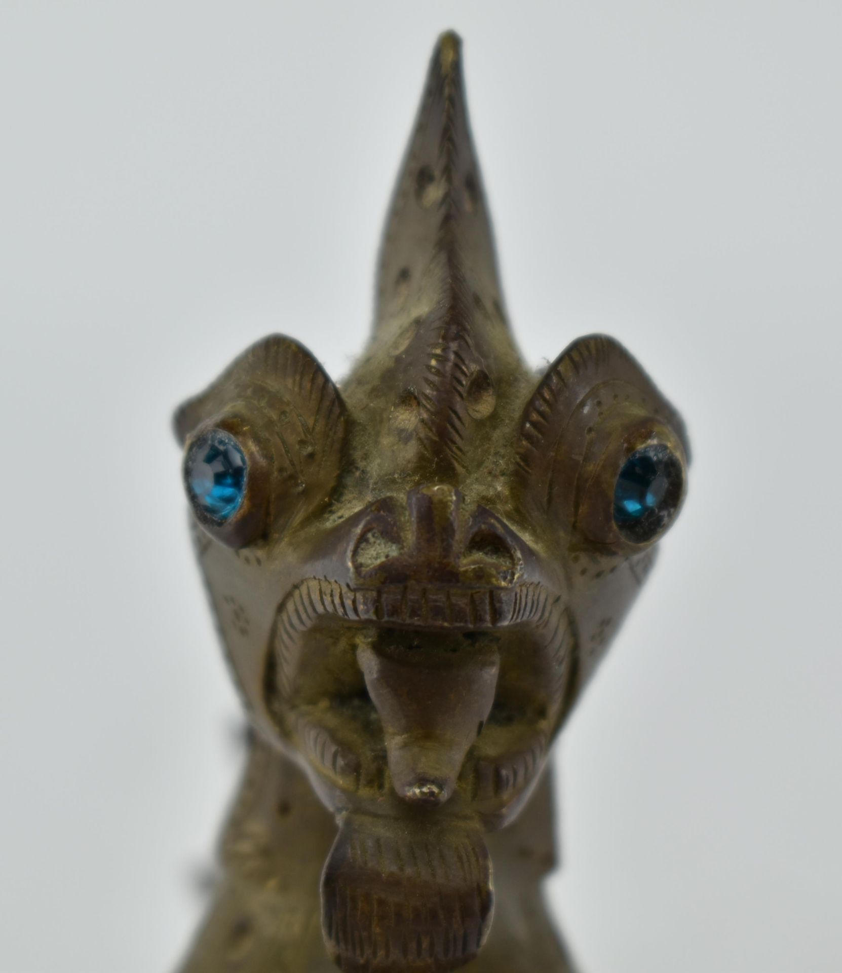 19TH CENTURY BURMESE SOLID BRASS DRAGON/CHINTHE FIGURINE - Image 6 of 6