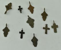 COLLECTION OF MEDIEVAL / VIKING BRONZE CROSSES
