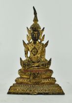 19TH CENTURY THAI SITTING BUDDHA MARAVIJAYA STATUE