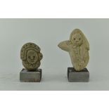 SOUTH AMERICAN PUMICE EARTHENWARE FIGURES ON STANDS
