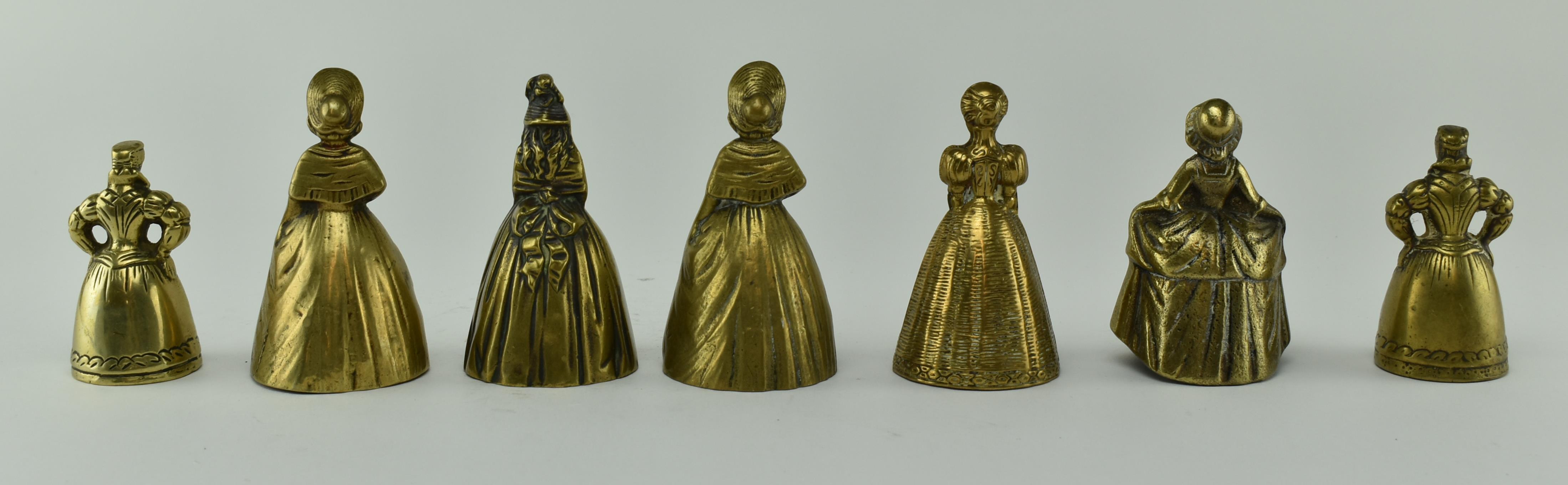 GROUP OF 18TH CENTURY BRASS LADY TABLE BELLS - Image 3 of 5