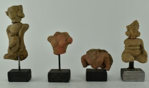 FOUR INDUS VALLEY TERRACOTTA HUMAN BUSTS