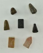 SEVEN THAI & CHINESE ORIENTAL HAND CARVED STONE CHARMS
