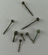 COLLECTION OF EIGHT ANCIENT ROMAN BRONZE HAIR/DRESS PINS