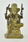 20TH CENTURY INDIAN BRASS LORD GANESHA ELEPHANT STATUE