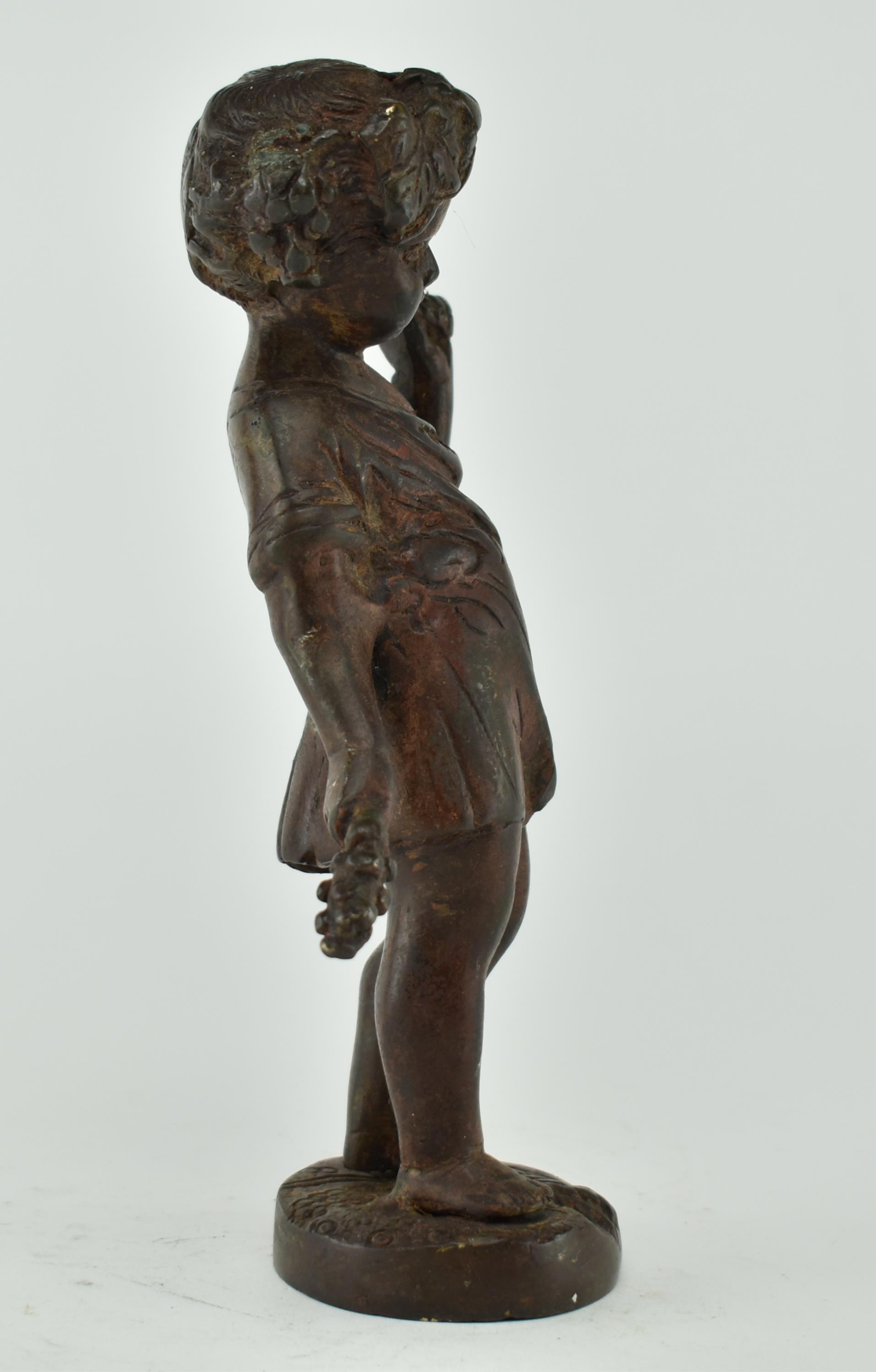 18TH CENTURY BRONZE BOY WITH GRAPES STATUE - Image 2 of 5