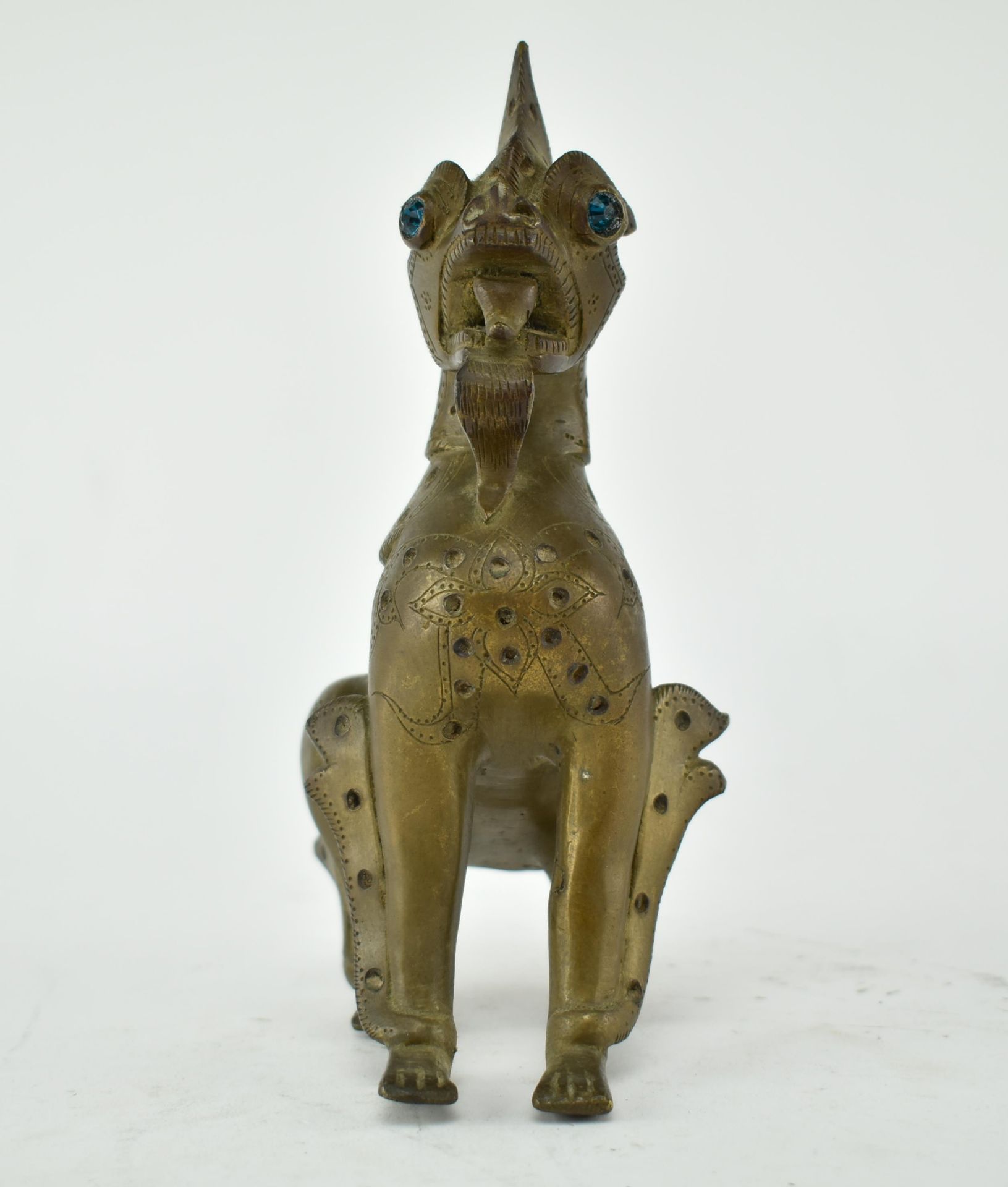 19TH CENTURY BURMESE SOLID BRASS DRAGON/CHINTHE FIGURINE - Image 2 of 6