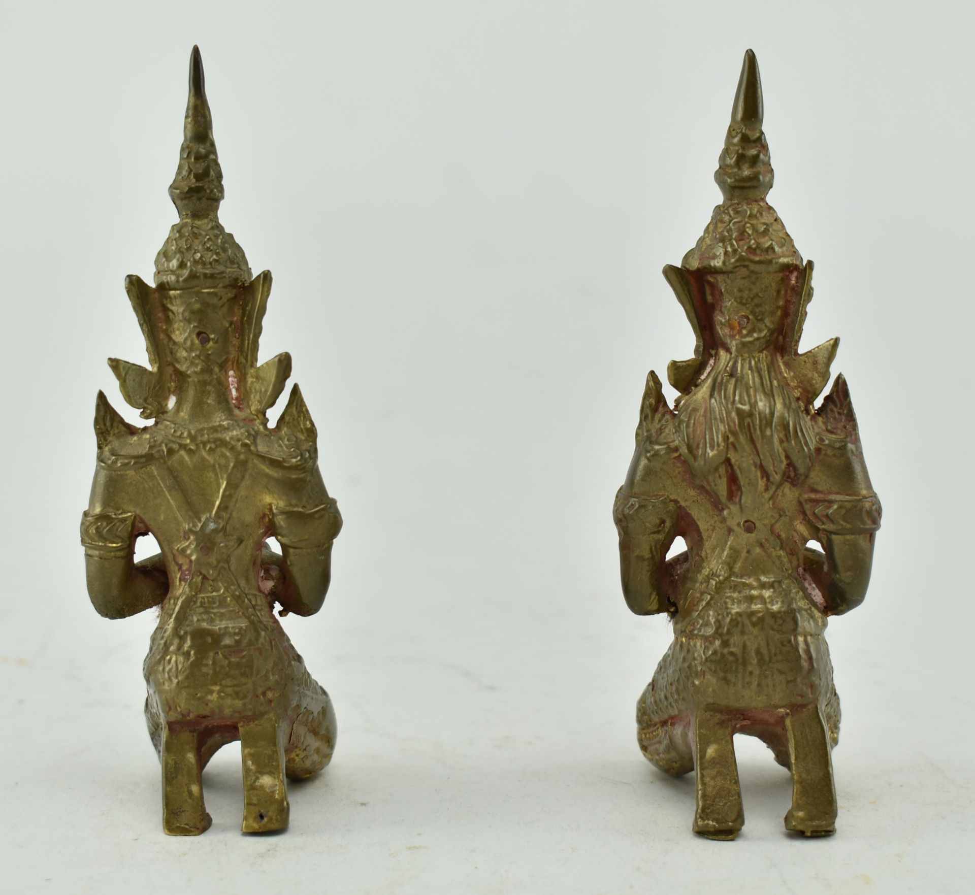 PAIR OF THAI BRONZE TEPPANON COUPLE FIGURINE - Image 3 of 5