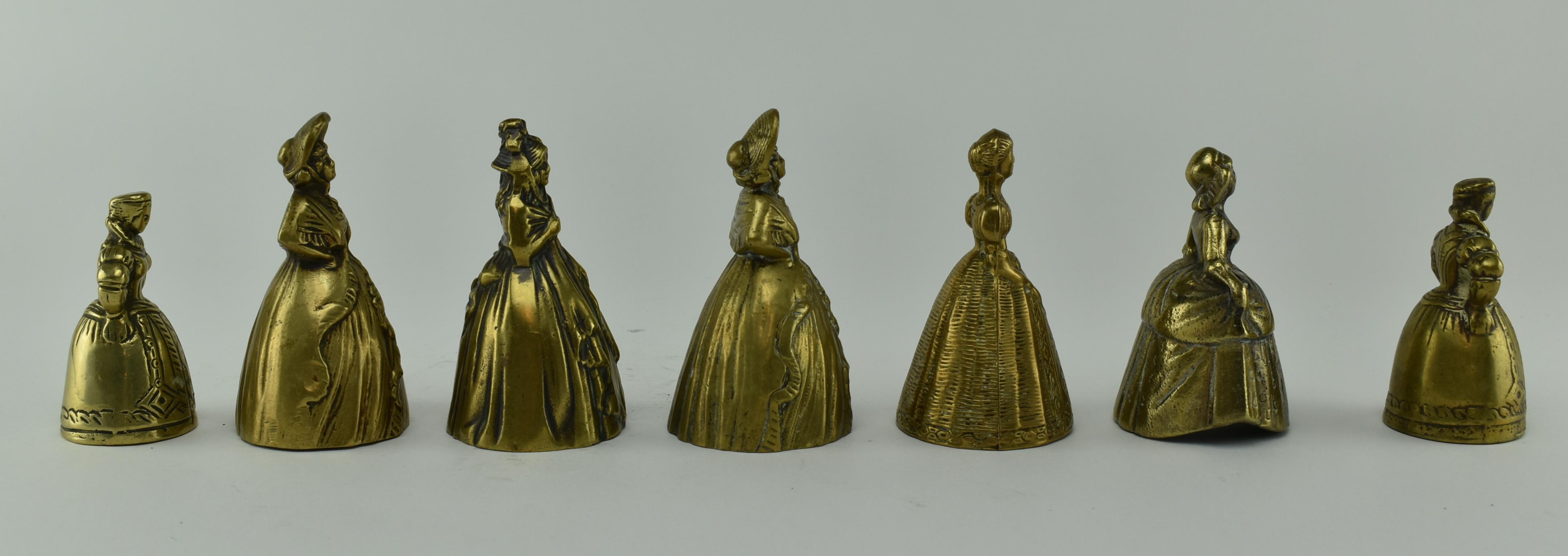 GROUP OF 18TH CENTURY BRASS LADY TABLE BELLS - Image 2 of 5