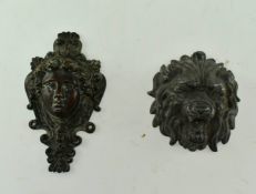 METAL MEDUSA GODDESS PLAQUE AND LION WALL PLAQUE