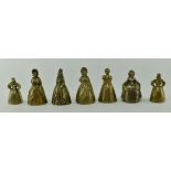 GROUP OF 18TH CENTURY BRASS LADY TABLE BELLS