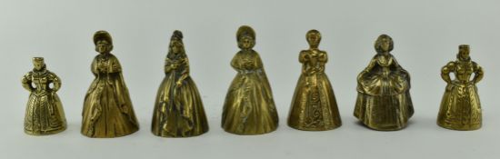 GROUP OF 18TH CENTURY BRASS LADY TABLE BELLS