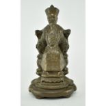 20TH CENTURY CHINESE BRONZE SCULPTURE OF AN EMPERIOR