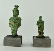 TWO BELIEVED ROMAN IRON PIECES DEPICTING IMPORTANT FIGURES
