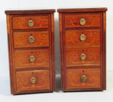 PAIR OF 19TH CENTURY VICTORIAN BEDSIDE CHEST OF DRAWERS