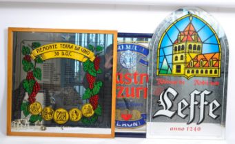 COLLECTION OF THREE PUB BREWERIANA MIRROR SIGNS