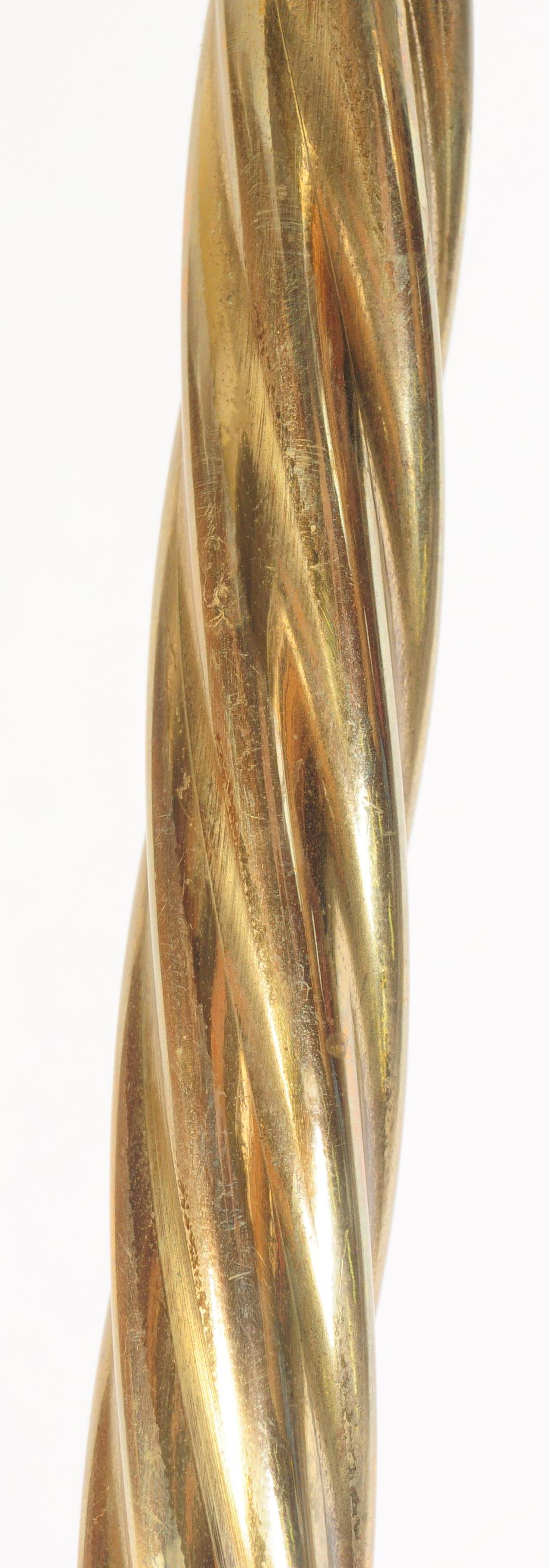 MID 20TH CENTURY BRASS FLOOR STANDING BARLEY TWIST LIGHT / LAMP - Image 4 of 4