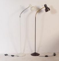 TWO SIMILAR VINTAGE FLOOR STANDING SINGLE SPOT LIGHT LAMPS