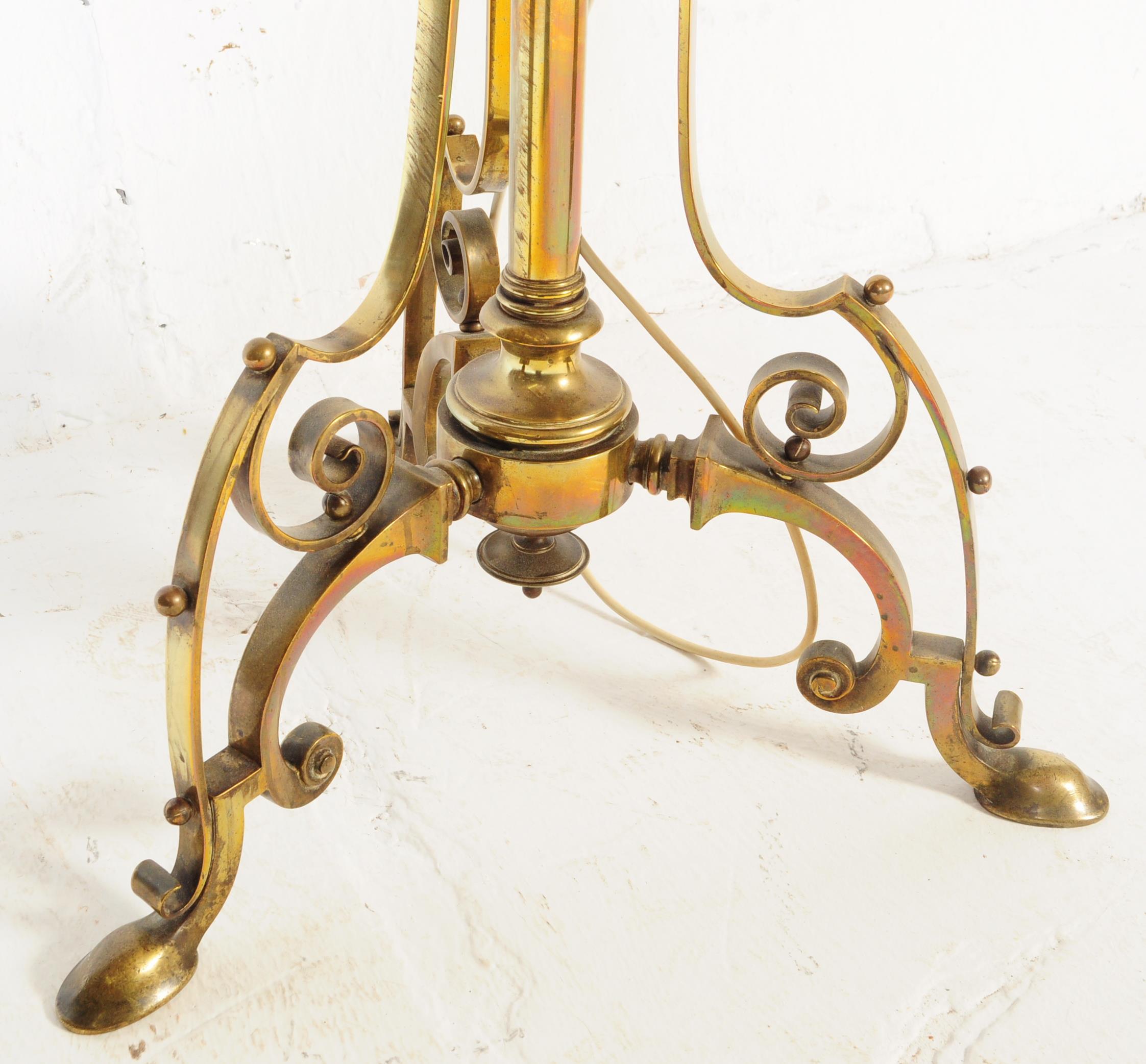 19TH CENTURY VICTORIAN CONVERTED BRASS STANDARD LAMP - Image 4 of 5