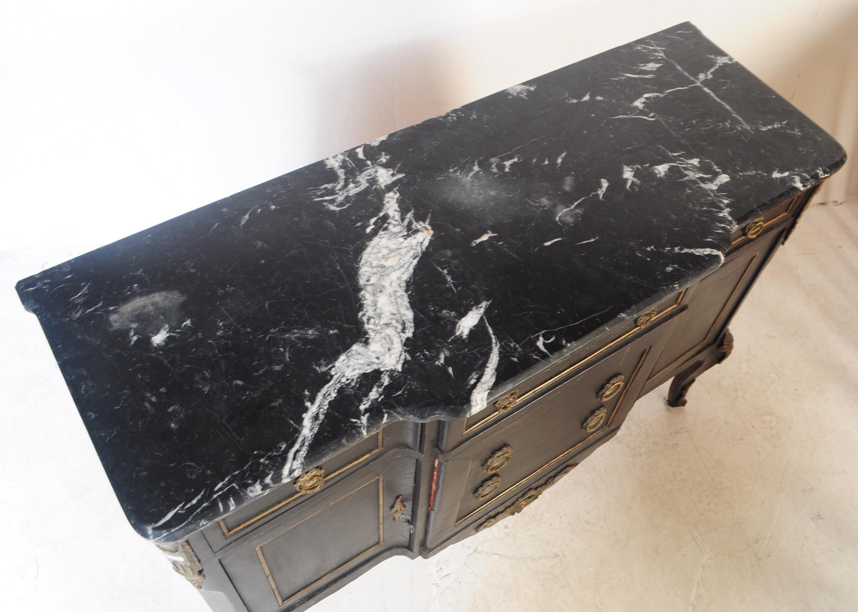 19TH CENTURY LOUIS XV BREAKFRONT MARBLE TOP SIDEBOARD - Image 2 of 6