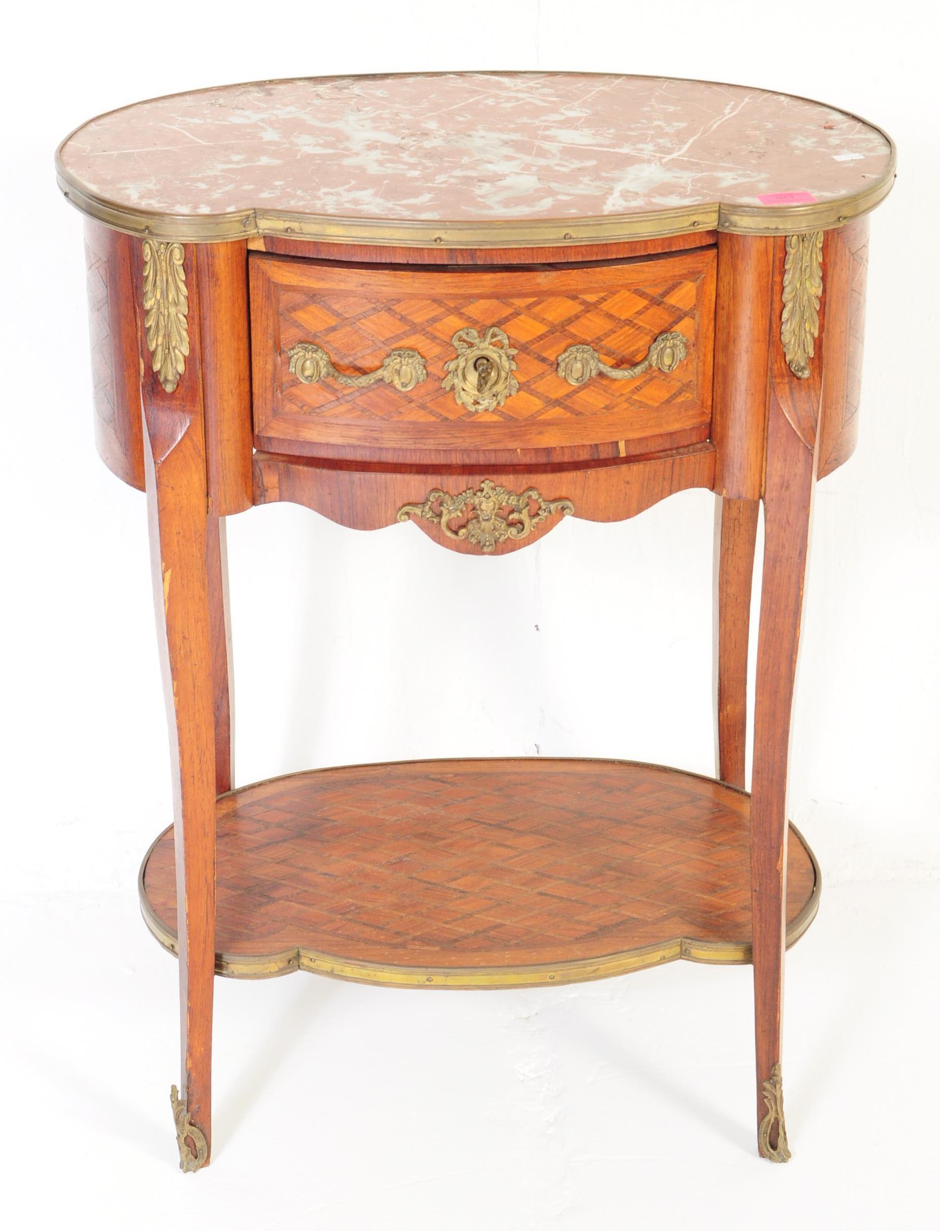 19TH CENTURY LOUIS XVI STYLE MARQUETRY LAMP TABLE - Image 2 of 7