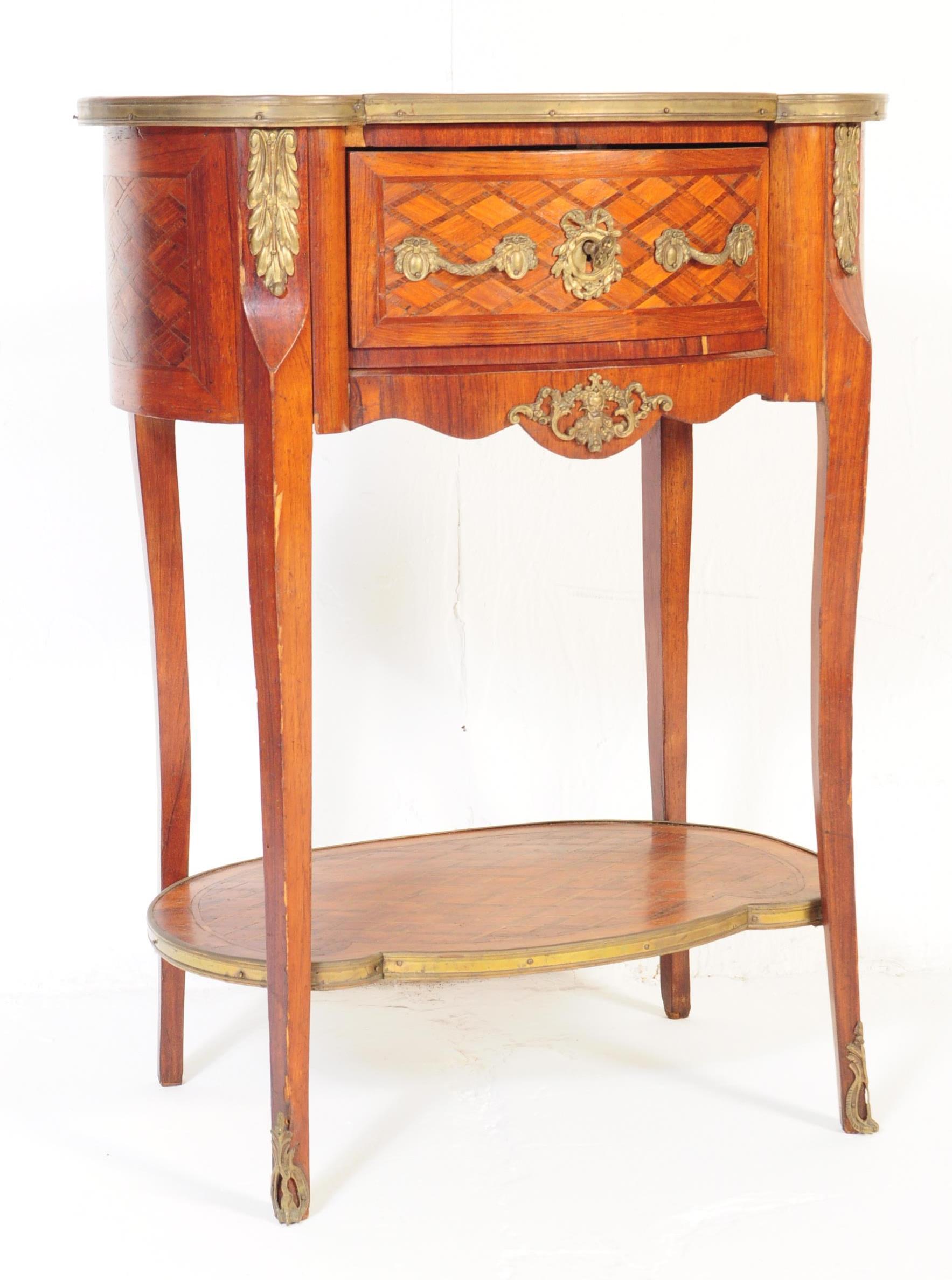 19TH CENTURY LOUIS XVI STYLE MARQUETRY LAMP TABLE