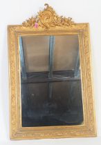 1860S GILT GESSO FRAME OVERMANTEL WALL MIRROR