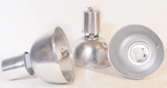 THREE MID 20TH CENTURY INDUSTRIAL FACTORY CEILING LIGHTS