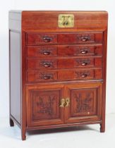 VINTAGE 20TH CENTURY CARVED CHINESE HARDWOOD CABINET