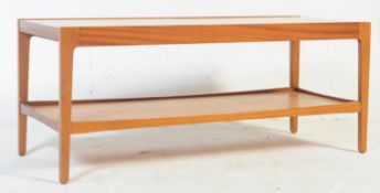 REMPLOY MID CENTURY TEAK FORMICA SLIDING TOP COFFEE TABLE