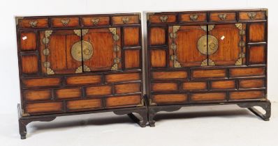 PAIR OF EARLY 20TH CENTURY KOREAN ELM STACKING CABINETS