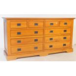 CONTEMPORARY OAK DOUBLE CHEST OF DRAWERS